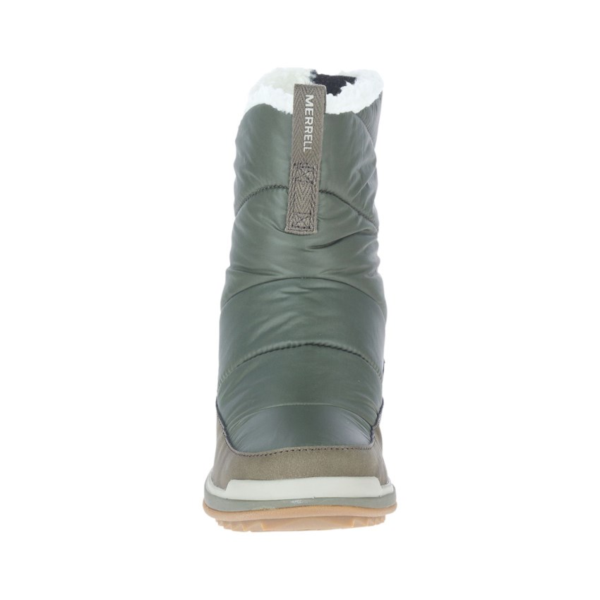 Bottes Merrell Snowcreek Sport Mid Zip Polar Waterproof Vert Olive Femme | K.R.SAQI